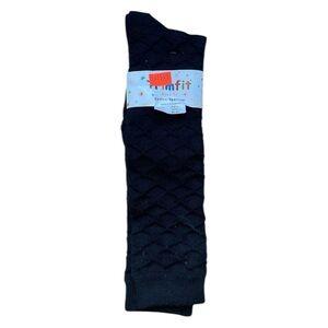 4/$25 Trimfit Black Textured Knee High Socks Girls Size 8-9.5 New With Tags